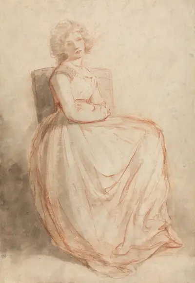 Study of a Seated Woman av John Hoppner