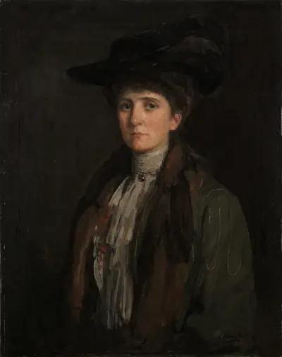 A Lady in Brown (thought to be Margaret Edith Bannatyne Cobb), 1905 av Sir John Lavery