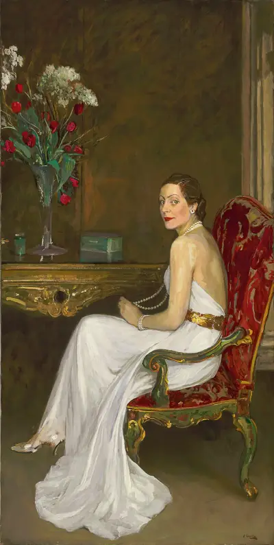 The Lady in White, Viscountess Wimborne av Sir John Lavery