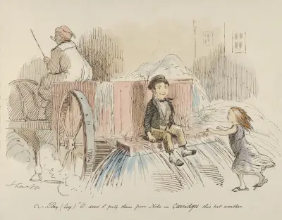 Boy (loq.) O don’t I pity them poor Nobs in Carriages this hot weather av John Leech