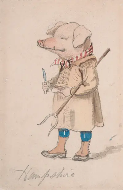 Caricature of the County Hampshire av John Leech