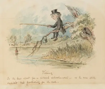 Fishing is the best sport for a retired schoolmaster – as he can still exhibit his partiality for the rod. av John Leech