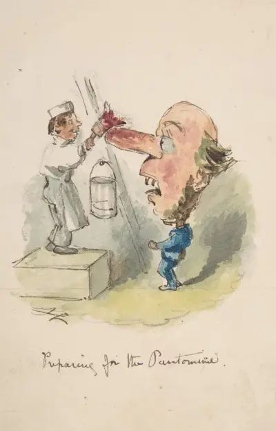 Preparing for the Pantomime von John Leech