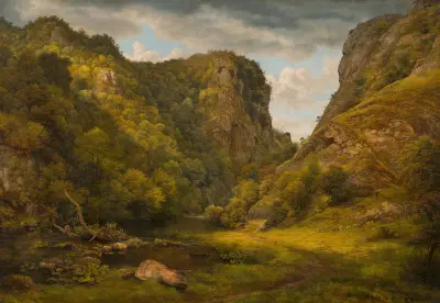 Engelsk bergslandskap av John Linnell