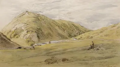 Infart till Dovedale från Ashbourne, Derbyshire av John Linnell
