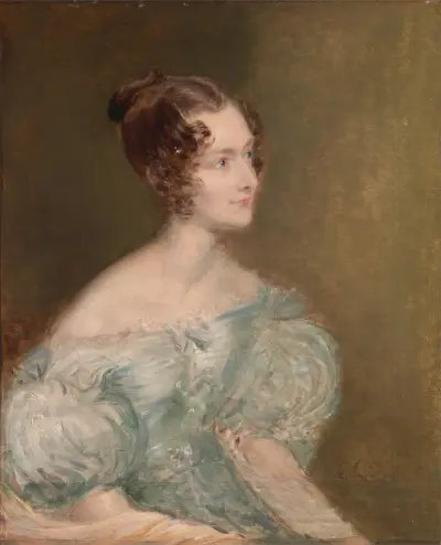 Portret kobiety, prawdopodobnie pani Price of Rugby, John Linnell