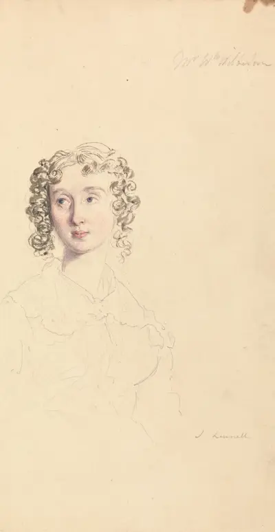 Studie av Mrs. William Wilberforce av John Linnell