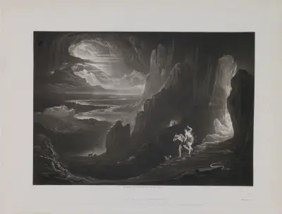 Adam and Eve Driven Out of Paradise (Book 12, Line 641) av John Martin