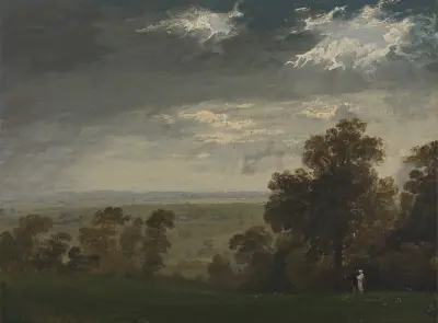 Landscape, Possibly the Isle of Wight or Richmond Hill av John Martin
