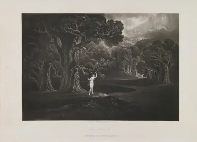 Satan frestar Eva (Bok 9, rad 780) av John Martin