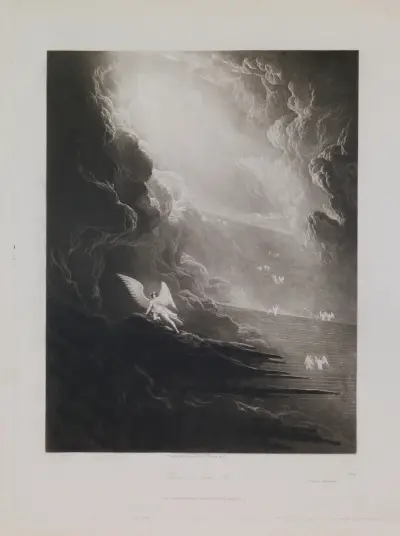 Satan Viewing the Ascent to Heaven (Book 3, Line 501) av John Martin