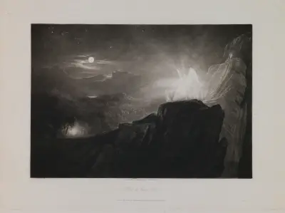 The Angels Guarding Paradise at Night (Book 4, Line 866) av John Martin