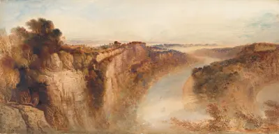 Utsikt över floden Wye, mot Chepstow av John Martin