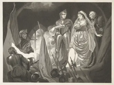 Henry VI, Part I; Act II, Scene iii, The Countess of Auvergne’s Castle av John Opie