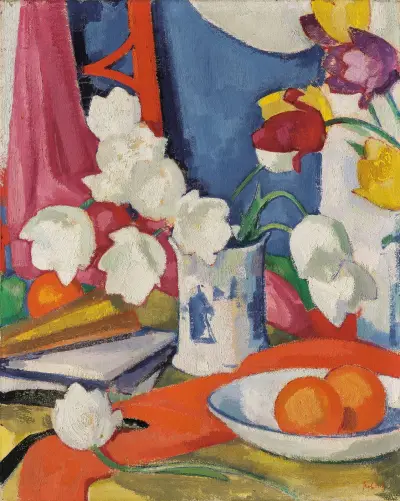 Red and White Tulips av Samuel John Peploe