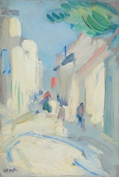 Streetscene, France av Samuel John Peploe