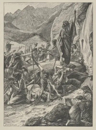 Mose slår vatten ur klippan av Edward John Poynter