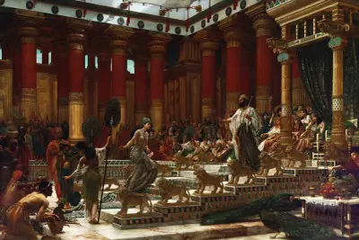 The visit of the Queen of Sheba to King Solomon av Edward John Poynter
