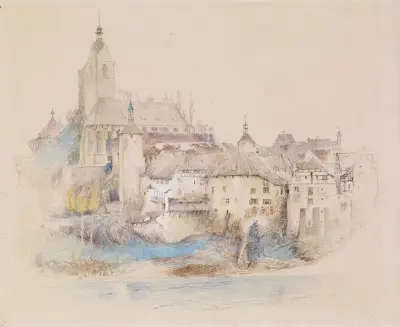 Lauffenburg on the Rhine av John Ruskin