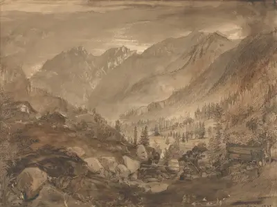 Mountain Landscape, Macugnaga av John Ruskin