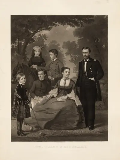 Ulysses S. Grant & his family av John Sartain