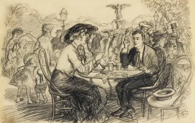 The Café at Bethesda Fountain, Central Park av John Sloan
