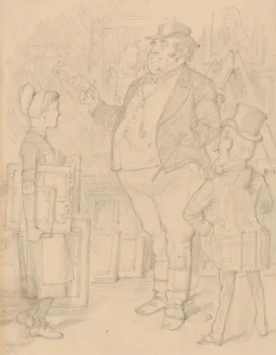 Teckning för en Punch-karikaty av Sir John Tenniel
