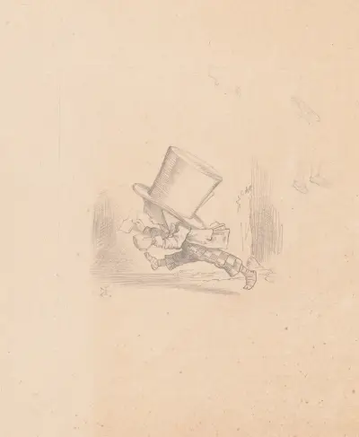 Drawing of the Hatter running av Sir John Tenniel