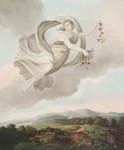 Flora dispensing her favours on the earth von Robert John Thornton