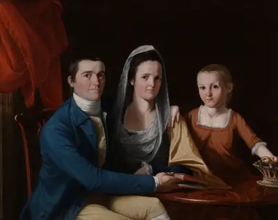 Jonathan Trumbull Jr med fru Trumbull (Eunice Backus) och Faith Trumbull av John Trumbull