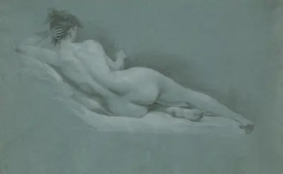 Liggande nakenstudie, rygg av John Trumbull