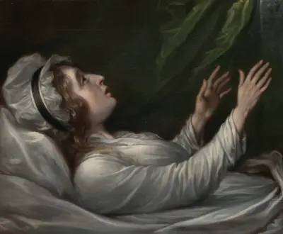 Sarah Trumbull (Sarah Hope Harvey) on Her Deathbed av John Trumbull