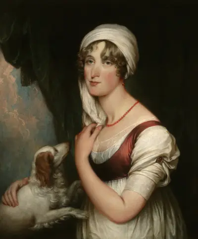 Sarah Trumbull with a Spaniel av John Trumbull