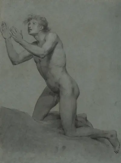 Sketch of a male nude- life study von John Trumbull