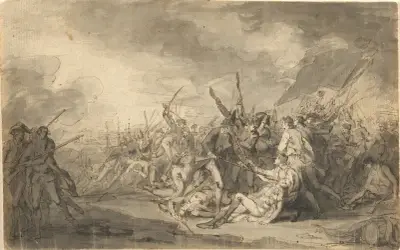 Studie till General Warrens död vid slaget vid Bunker's Hill av John Trumbull