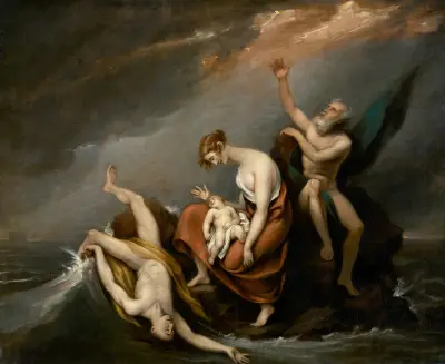 The Last Family Who Perished in the Deluge (Genesis 7:4-24) av John Trumbull