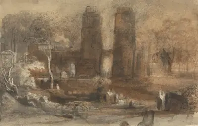 En romantisk landskap av John Varley