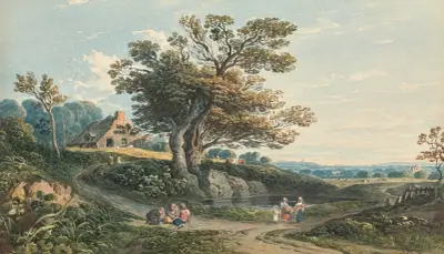 Utsikt över Harrow från Hampstead av John Varley