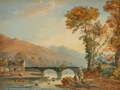 Beddgelert Bridge, North Wales av John Varley
