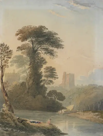 Capriccio-vy över Themsen nära Windsor av John Varley