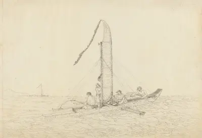 A Sailing Canoe of Otaheite, 1792 – nr 2 av John Webber