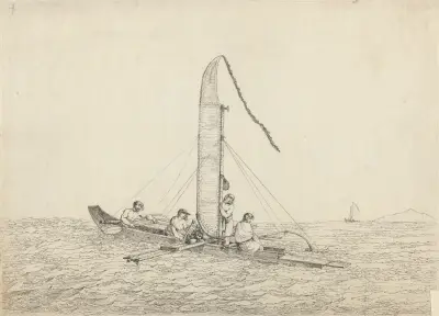A Sailing Canoe of Otaheite, 1792 – nr 1 av John Webber
