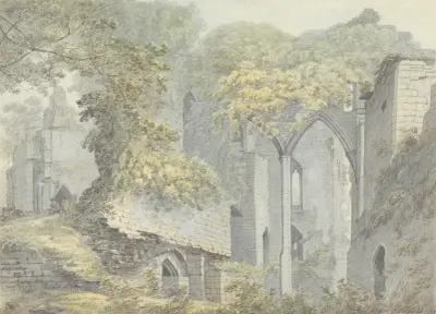 Goodrich Castle on the Wye, Hertfordshire av John Webber