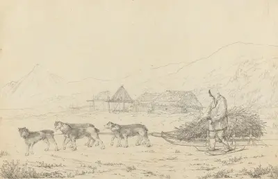 The Narta or Sledge for Burdens in Kamtschatka von John Webber