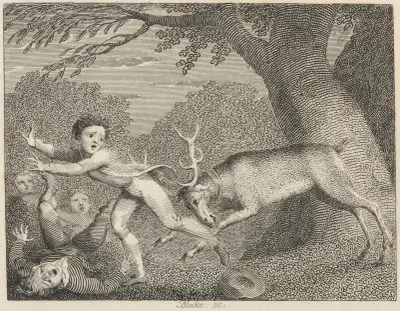 Fabel XIII. Den tama hjorten av John Wootton