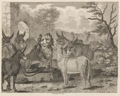 Fabel XIX. Lejonet och ungen av John Wootton