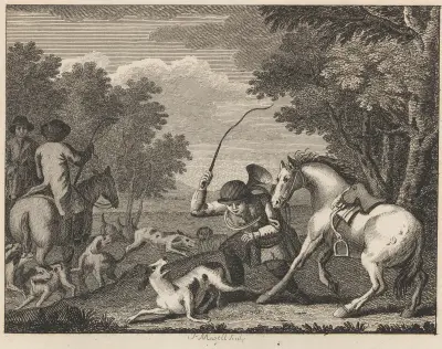 Fabel XLIV. Hunden och jägaren av John Wootton