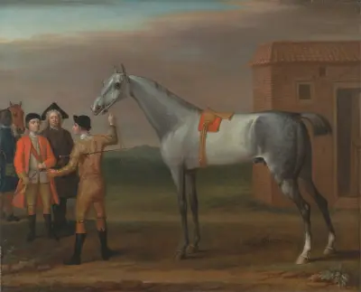 Lamprey, with His Owner Sir William Morgan, at Newmarket av John Wootton