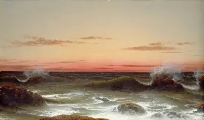 Seascape; Sunset av Martin Johnson Heade