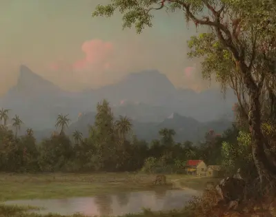South American Scene With A Cabin av Martin Johnson Heade